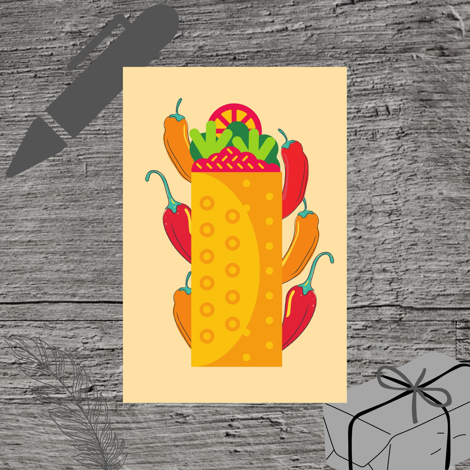 Burrito Dinner Birthday Party Invitation, Build Your Own Theme Mexican ...