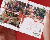 Multi-Photo Christmas Card Template, Printable Holiday Card, Canva (Digital Download)