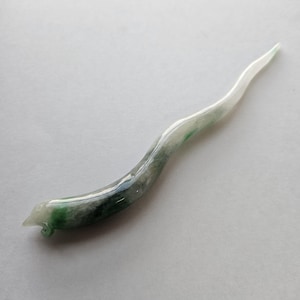 Bastoncino per capelli in giada naturale / Binyeo corto coreano tradizionale per uomo / Accessorio Sageuk fatto a mano /, Bastoncino per capelli in giada naturale da 10,5 cm