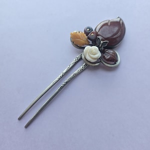 10.3 cm - Korean  Hairpin silver - Handmade Silver Binyeo - Traditional Korean Bridal Hair Ornament - Royal Heritage Gift
