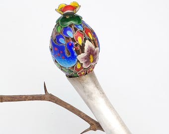 19.5 cm - Handmade Chilbo Silver Binyeo | Vintage Collectible | Delicate Korean Hairpin