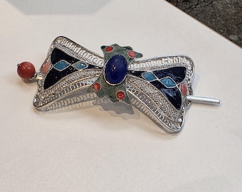 9.5 cm Silver Hair Stick | Asian barrette Collectible | Delicate Asian Hairpin