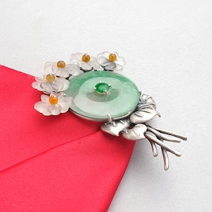 Sterling Silver and jade  Korean Traditional Sterling Silver Hanbok Dwikkoji Hair Stick – Artisan Handcrafted | Delicate Korean Hairpin