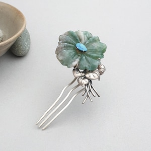 Sterling Silver and agate opal dublet Korean Traditional Sterling Silver Hanbok Dwikkoji Hair Stick – Artisan Handcrafted