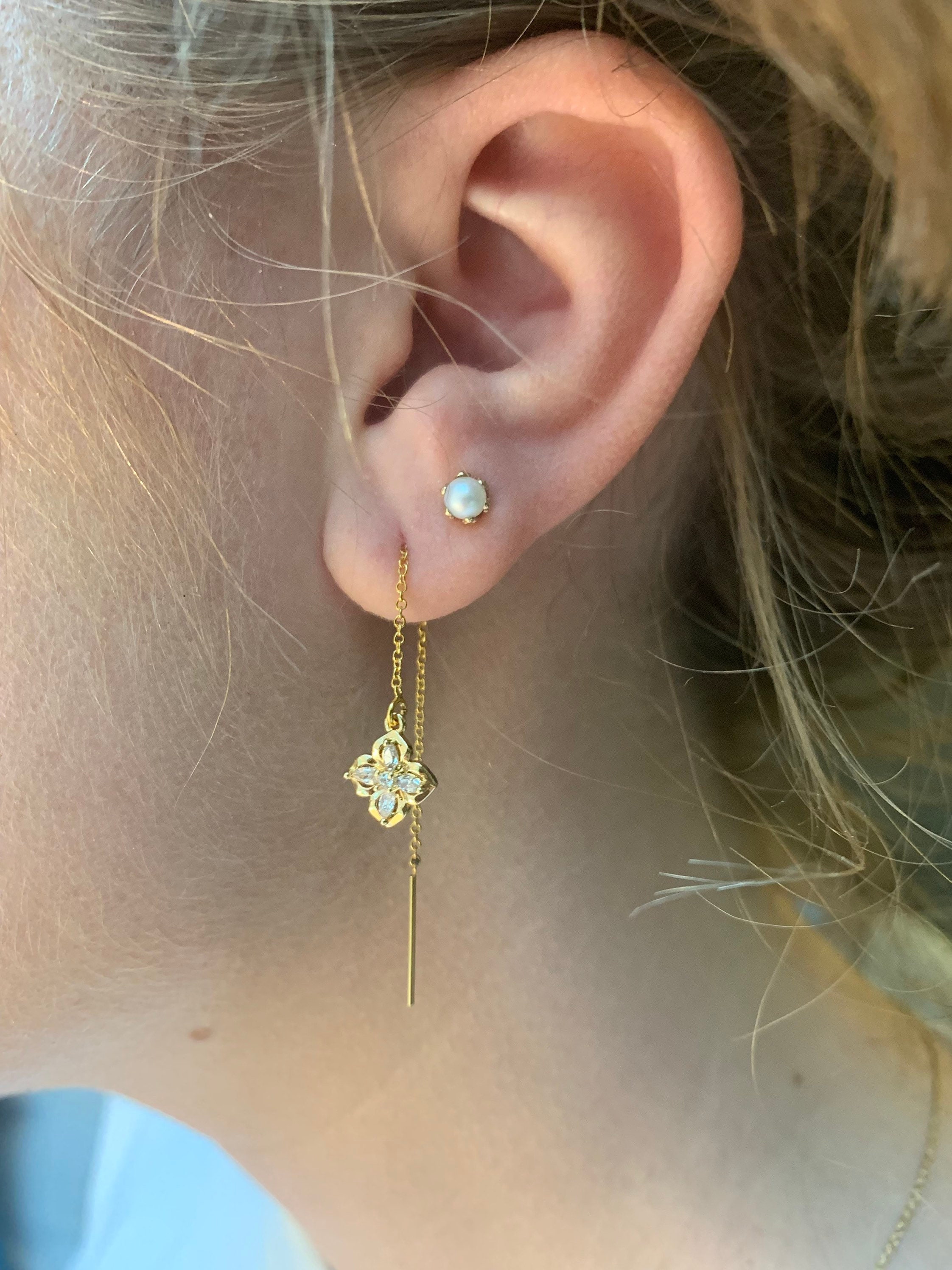 14k Crystal Earrings 