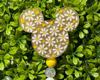 Daisy Mouse Head Badge Reel | Teacher Badge Reel|Nurse Badge Reel|Cute Badge Reel|