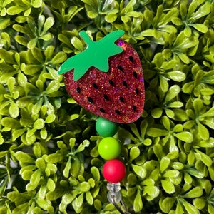 Strawberry Badge Reel|Spring,Summer Badge Reel|Teacher, Nurse Gift|