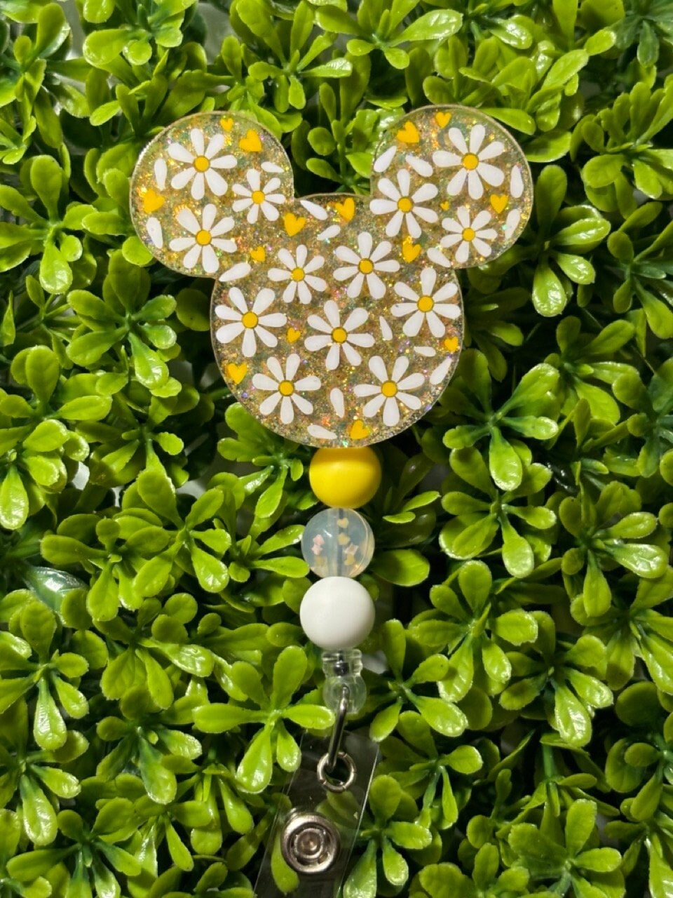 Daisy Mouse Head Badge Reel | Teacher Badge Reel|Nurse Badge Reel|Cute Badge Reel|