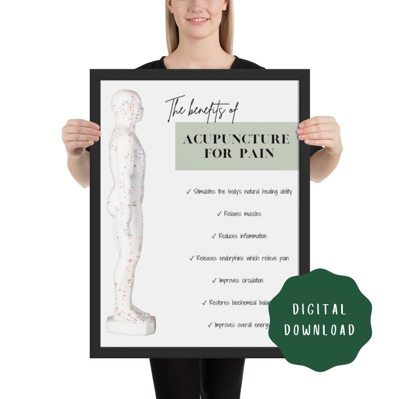 Acupuncture Benefits for Pain Poster DIGITAL DOWNLOAD TCM | Etsy