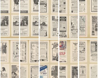Antike Zeitschriften-Anzeigen & Kontaktanzeigen Digital Kit 22 Seiten, 76 Bilder für Ephemera Verzierungen
