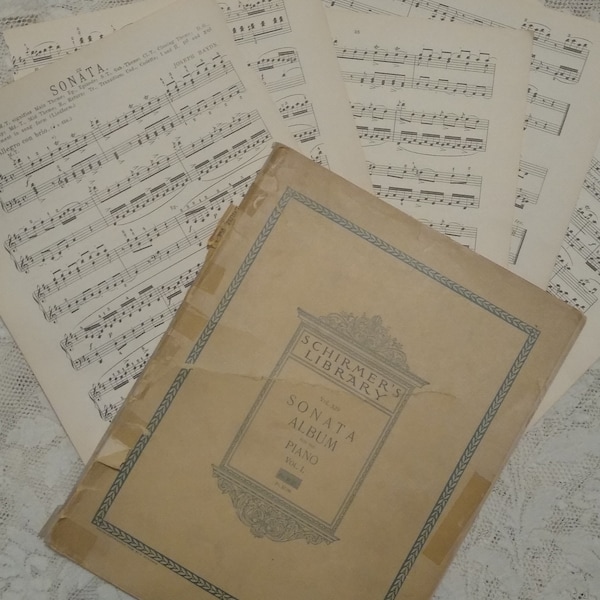 1895 Vintage Music Sheets  Schirmer's Digital Prints, Background Pages, Journal Cards, Tags, Ephemera