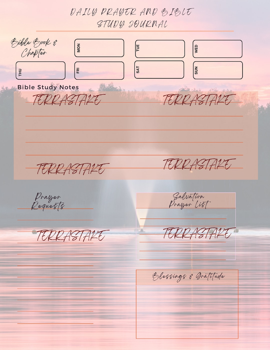Weekly Bible Study Journal Page Digital Print - Etsy