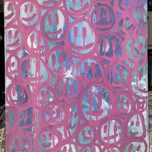 Smile - original graffiti Spraypaint and acrylic art abstract painting by B2street