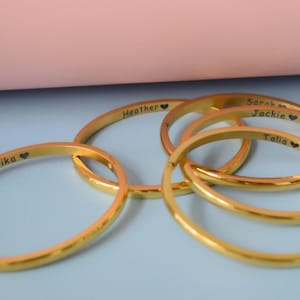 Gold filled Bangle Bracelets Customizable Jewelry Cuff Bracelets For Women - Engraved Bangle Bracelets Personalized Gold Cuff Wrist Her Wear