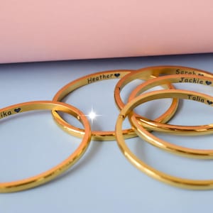 Gold filled Bangle Bracelets Customizable Jewelry Cuff Bracelets For Women - Engraved Bangle Bracelets Personalized Gold Cuff Wrist Her Wear