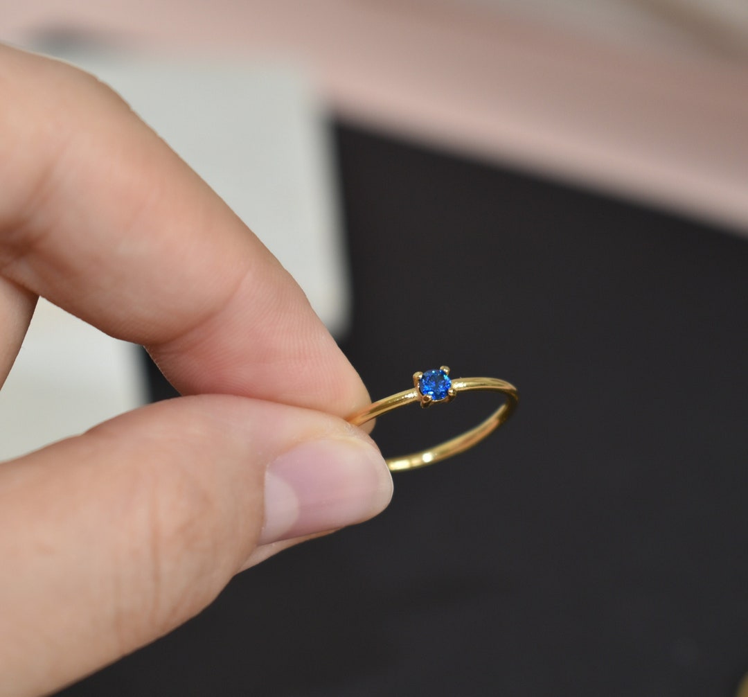 Gold Filled Birthstone Ringbirthstone Stackable Ring customized