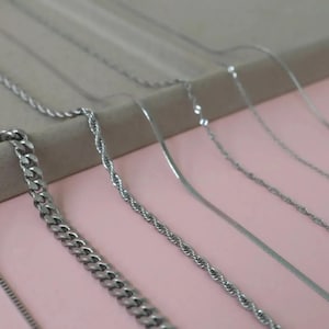 Silver Chain, Waterproof Curvy Dainty Link Chain, Women Stainless Steel Gift, Silver Men Chain, Silver Women Chain-Handcrafted Silver Chain