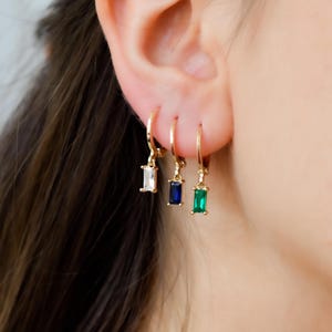 Handcrafted Gemstone Earrings Gold Gemstones Stacking Gem Drops Colorful Statement Dangle Earrings Vintage Layering Necklace Birthday Gift