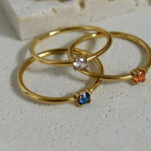 Gold filled Birthstone Ring Birthstone Stackable Ring Customized Gemstone Ring Mother Child Birthstone Ring Personalized Birthstone Cuff