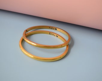Gold Bangle Bracelet, Customize Personalized Bracelet, Gold Zircon Bracelet, Cuff Bracelet, WATERPROOF Crystal Name Custom Bracelet Her Gift