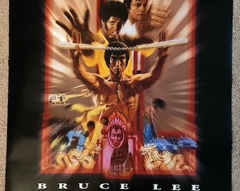 Poster bifacciale del film I 3 dell'Operazione Drago di Bruce Lee, riedizione cinematografica