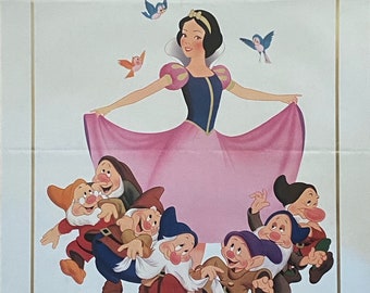 Manifesto originale del film BIANCANEVE e i sette nani, R-1987