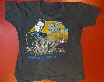 Maglietta vintage del tour ELVIS COSTELLO 'Armed Forces' del 1979