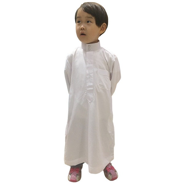 White thobe for Baby Toddler Boys Eid kid thobes.