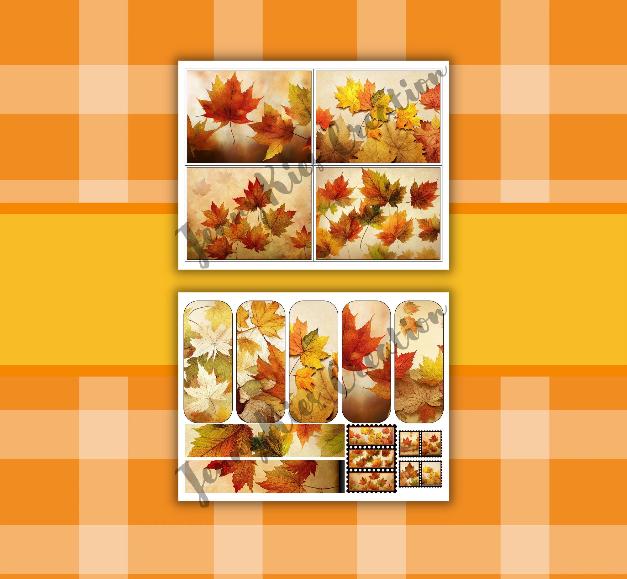 14 Fall Leaves Printable Pages JPG Maple Leaves | Junk Journaling ...