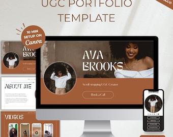 UGC Portfolio Template canva, content creator portfolio, editable media kit, pitch deck ofr brands, customizable