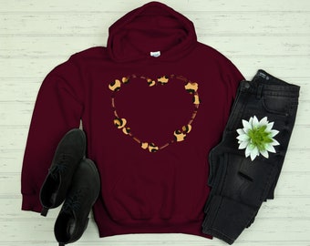 Mujeres Lindo Corazón Leopardo Mujeres Día de San Valentín Sudadera sudadera Sudadera San Valentín Cumpleaños Camisa de regalo con capucha manga larga de gran tamaño suave