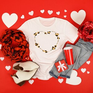 Leopard Heart Print Valentines Day Shaped T Shirt | Women Valentine Day T Shirt | Gift For Her | Birthday T-Shirt  | Oversize Shirt | Gifts
