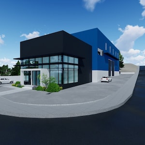 Industrial Building Architectural Plans with Adjustable Areas for Your Business Needs