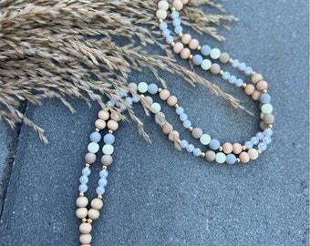 Custom Wood, Pearl, Neutral, Gold lanyard - customize to say what you would like