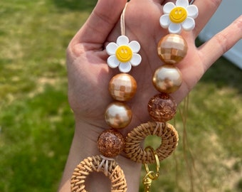 Disco Daisy Boho Lanyard - teacher, office job, lanyards, teacher gifts