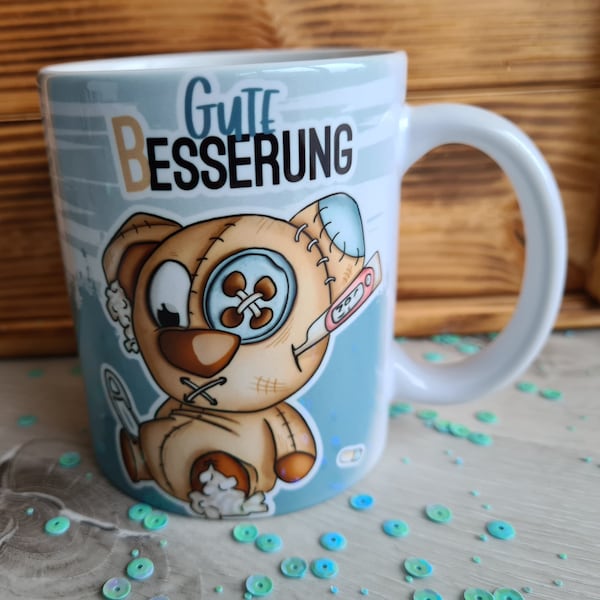 Gute Besserung, Montags Blues Krankheit, Aufmuntern -Tasse, Becher