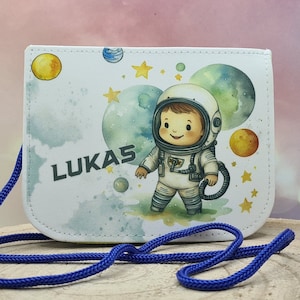Kinder Brustbeutel Geldbörse Umhängetasche, Astronaut personalisiert