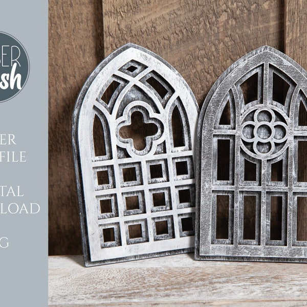 Arch Window SVG, Laser Cut File, SVG, Vintage Cathedral window Laser File, Church Window, Window Rustic decor, Glowforge file, Digital file