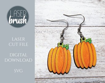 Pumpkin Earrings SVG, Laser Cut File (Digital Download)