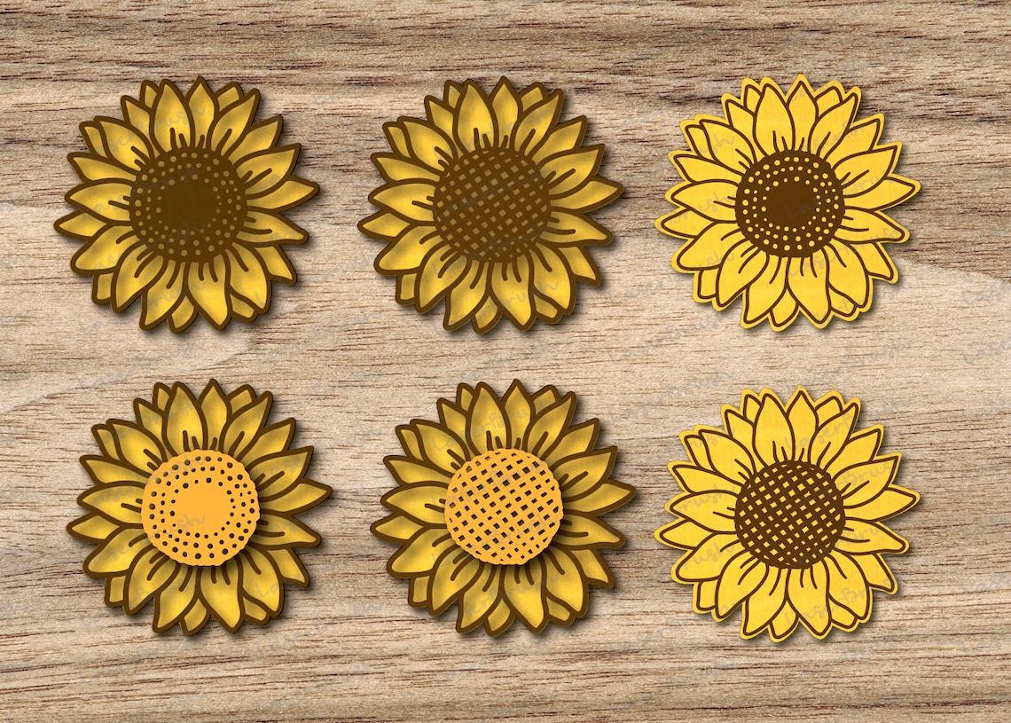 Sunflower SVG Sunflower Laser Cut File Multi-layer Sunflower - Etsy New