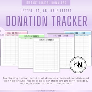 Donation Tracker, Charity Tracker, Tithe, Fundraiser Tracker