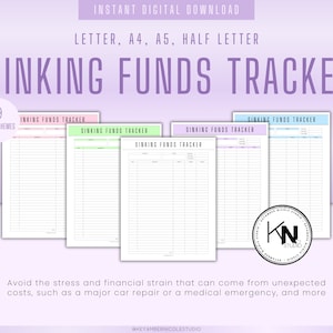 Sinking Funds Tracker, Cash Envelope System, Savings Challenge, Budget Binder Insert