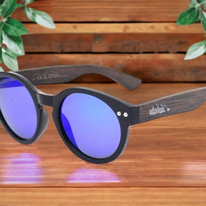 OCEANA MAUI - Aloha - Eco Bamboo Round Unisex Sunglasses | UV400+ Polarized, Anti-Glare, Lightweight | Retro Maui Sunglasses.