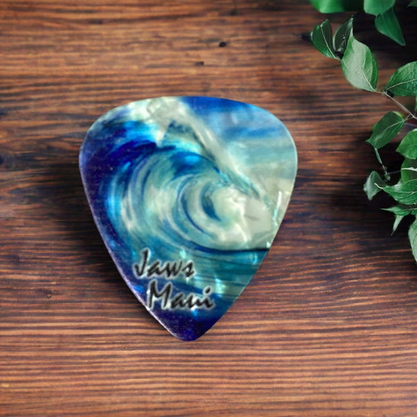 Jaws Maui Guitar Pick - The Ideal Gift for Any Music and Big Waves Lovers /Unique gift for Musician / Guitar Picks Lovers /Made in Maui.