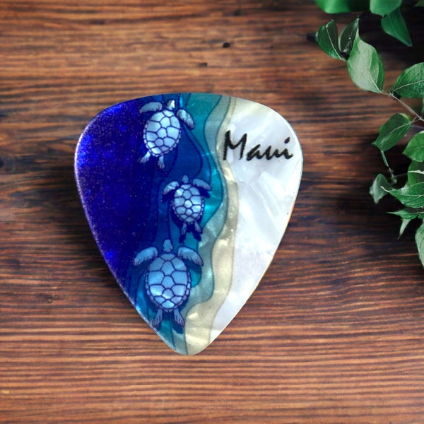 Blue Honu Maui Guitar Picks - A Music Lover's Dream/ For ukulele and guitar players / Guitar Picks Lovers /Made in Maui- Hawaii.