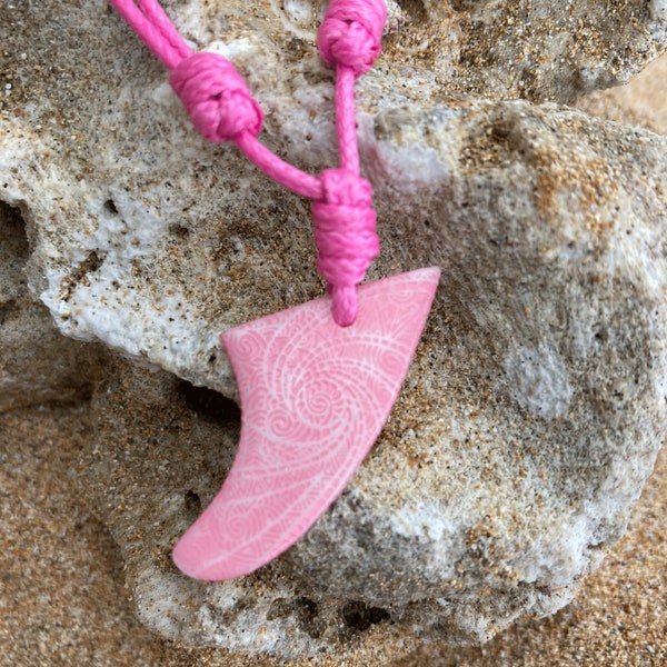 Eco Surfboard Fin Necklace - Perfect Gift for Surfers!  Adjustable, Plant-Based 3D Printed Design - Unisex, Unique - Made with Aloha