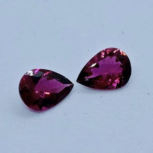 Facettierte Rubin Lite rosa Turmalin Paar Edelstein, natürliche Birne Form Schmuck machen 5x7 1.12 Karat