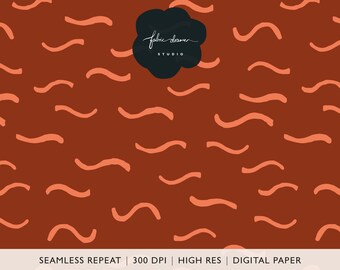 Seamless Waves Copper Brown Pattern | Digital Paper | Patterns for Fabric | Repeat Tile | Instant Download | Personal and Commercial Use