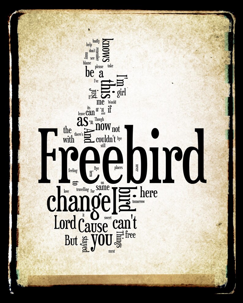 Freebird Word Art Lynyrd Skynyrd - Etsy