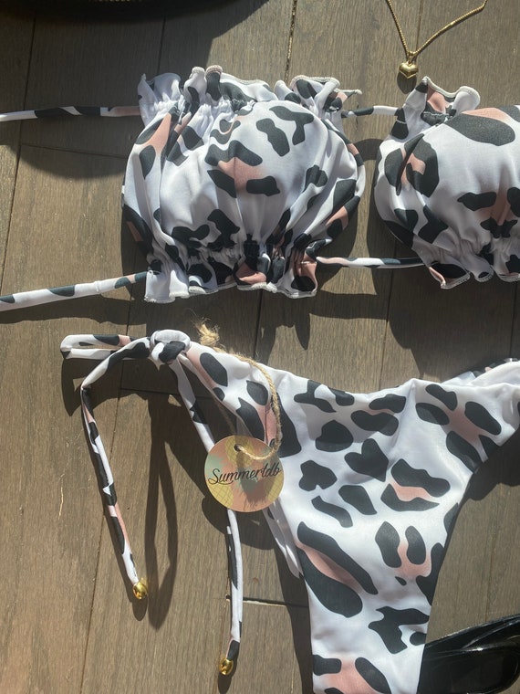 Animal Print Swimwear Set Brazilian Bikini Bottom Etsy